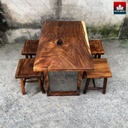 Bàn Ăn 4 Ghế Gỗ Me Tây Nguyên Khối Cao 75 Dài 109 Rộng 69 (cm) 0