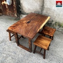 Bàn Ăn 4 Ghế Gỗ Me Tây Nguyên Khối Cao 75 Dài 109 Rộng 69 (cm)1