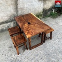 Bàn Ăn 4 Ghế Gỗ Me Tây Nguyên Khối Cao 75 Dài 109 Rộng 69 (cm)2