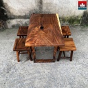 Bàn Ăn 4 Ghế Gỗ Me Tây Nguyên Khối Cao 75 Dài 109 Rộng 69 (cm)