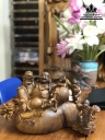 Tượng Di Lặc Nhị Phúc Gỗ Bách Xanh Cao 26 Ngang 46 Sâu 28 (cm) 0