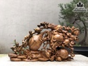Tượng Di Lặc Kéo Bao Tiền Gỗ Xá Xị Cao 45 Ngang 78 Sâu 20 (cm) 0
