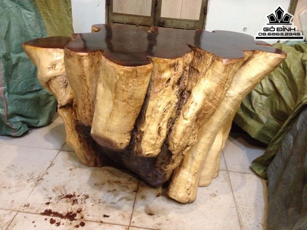 Bộ Bàn 5 Đôn Gỗ, Đôn Gốc Cây Gỗ Đinh Hương BH41 6