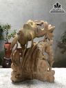 Tượng Phật Di Lặc Ngồi Gốc Đào Gỗ Ngọc Am Cao 63 Ngang 45 Sâu 18 (cm) 1