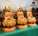 Tượng Tam Thế Phật Gỗ Hương Đá Nguyên Khối Cao 40 Ngang 23 Sâu 23 (cm) 1