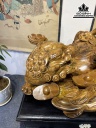 Tượng Song Nghê Gỗ Bách Xanh Cao 32 Ngang 50 Sâu 38 Cả Kỷ 45 (cm) 0