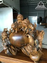 Tượng Tam Nghê Gỗ Bách Xanh Cao 100 Ngang 105 Sâu 76 (cm) 2