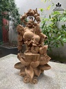 Tượng Phật Di Lặc Vác Cành Đào Gỗ Ngọc Am Cao 60 Ngang 35 Sâu 30 (cm) 1