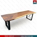 Bàn Ăn Gỗ Me Tây Nguyên Khối Dài 255 Rộng 89-83-90 Dày 5 Cao 75 (cm) 0