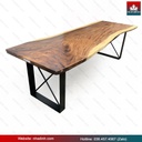 Bàn Ăn Gỗ Me Tây Nguyên Khối Dài 255 Rộng 89-83-90 Dày 5 Cao 75 (cm) 2