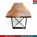 Bàn Ăn Gỗ Me Tây Nguyên Khối Dài 255 Rộng 89-83-90 Dày 5 Cao 75 (cm) 3
