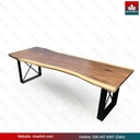 Bàn Ăn Gỗ Me Tây Nguyên Khối Dài 255 Rộng 89-83-90 Dày 5 Cao 75 (cm)5