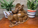 Tượng Phật Di Lặc Tam Phúc Gỗ Ngọc Am Cao 27 Ngang 39 Sâu 15 (cm) 4