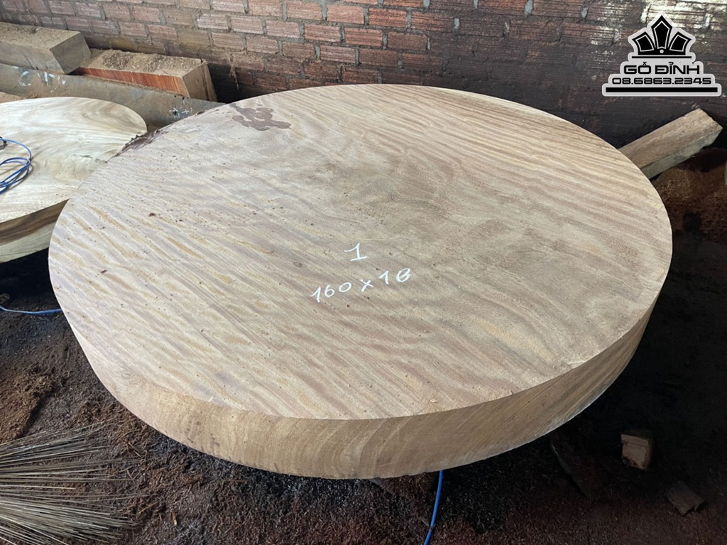 Mặt Bàn Tròn Gỗ Gõ Đường Kính 160 Dày 18 (cm) 3