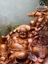 Tượng Phật Di Lặc Ngồi Quạt Ba Tiêu Gỗ Xá Xị Cao 36 Ngang 93 Sâu 42 (cm) 1
