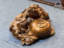 Tượng Song Nghê Trấn Bình Gỗ Nu Ngọc Am Cao 30 Ngang 58 Sâu 45 (cm) 1
