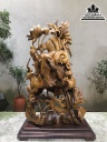 Tượng Phật Di Lặc Tọa Sen Tam Phúc Gỗ Bách Xanh Cao 80 Ngang 50 Sâu 30 (cm) 2