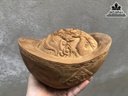 Tượng Bát Vàng Đục Rồng Gỗ Ngọc Am Cao 13 Ngang 18 Sâu 10 (cm) 0