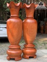 Cặp Lục Bình Gỗ Hương Nguyên Khối Cao 170 Đường Kính 48.5 (cm)