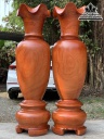 Cặp Lục Bình Gỗ Hương Nguyên Khối Cao 170 Đường Kính 48.5 (cm)