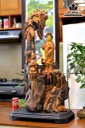 Tượng Quan Âm Bồ Tát Gỗ Bách Xanh Cao 91 Ngang 41 Sâu 28 (cm)
