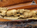 Tượng Ngựa Phong Thủy (Bát Mã) Gỗ Hoàng Đàn Cao 13 Ngang 53 Sâu 4 (cm)