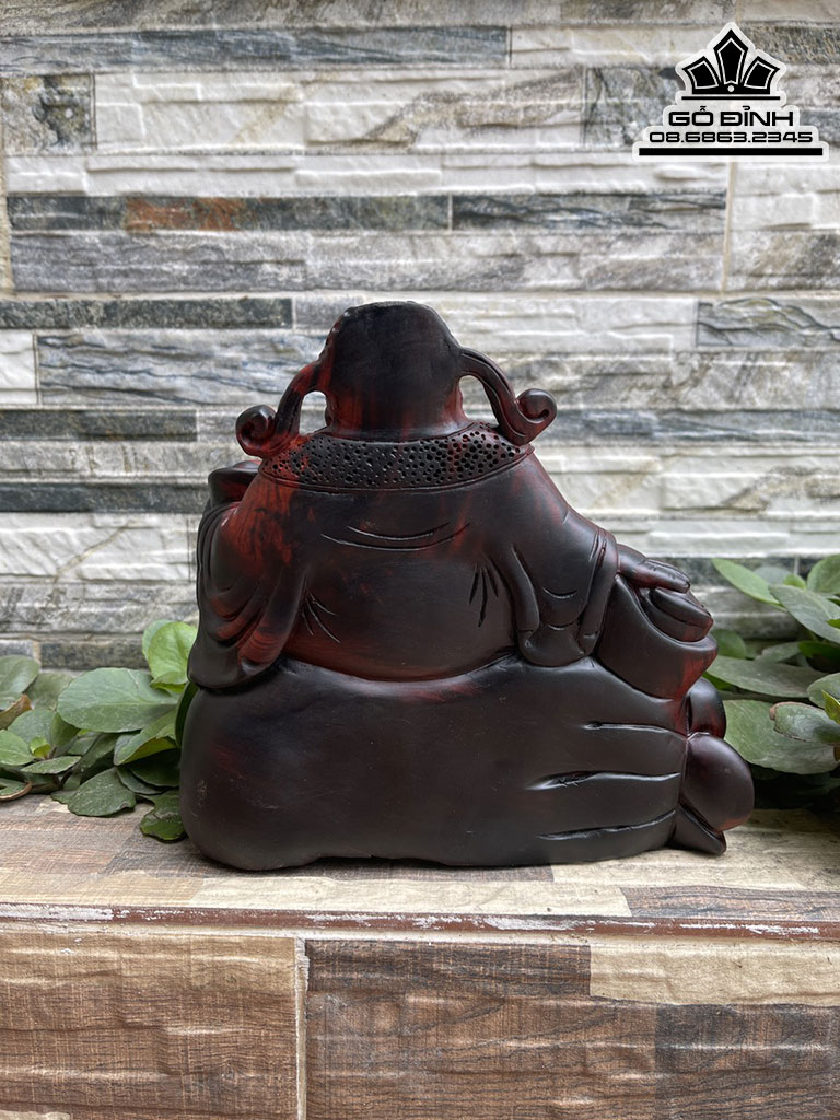 Tượng Thần Tài Gỗ Trắc Cao 19 Ngang  21 Sâu 10(cm)