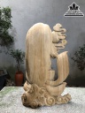 Tượng Phật Di Lặc Đứng Đài Sen Gỗ Ngọc Am Cao 82 Ngang 52 Sâu 26 (cm)