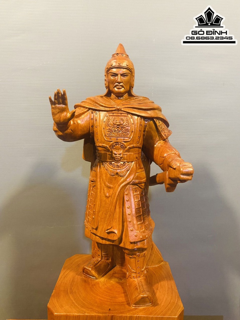 Tượng Quang Trung Gỗ Hương Đá Nguyên Khối Cao 70 Ngang 26 Sâu 21 (cm)