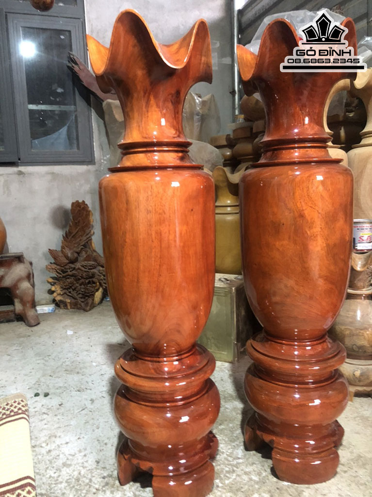 Cặp Lục Bình Gỗ Lim Cao 120 Đường Kính 31 (cm)