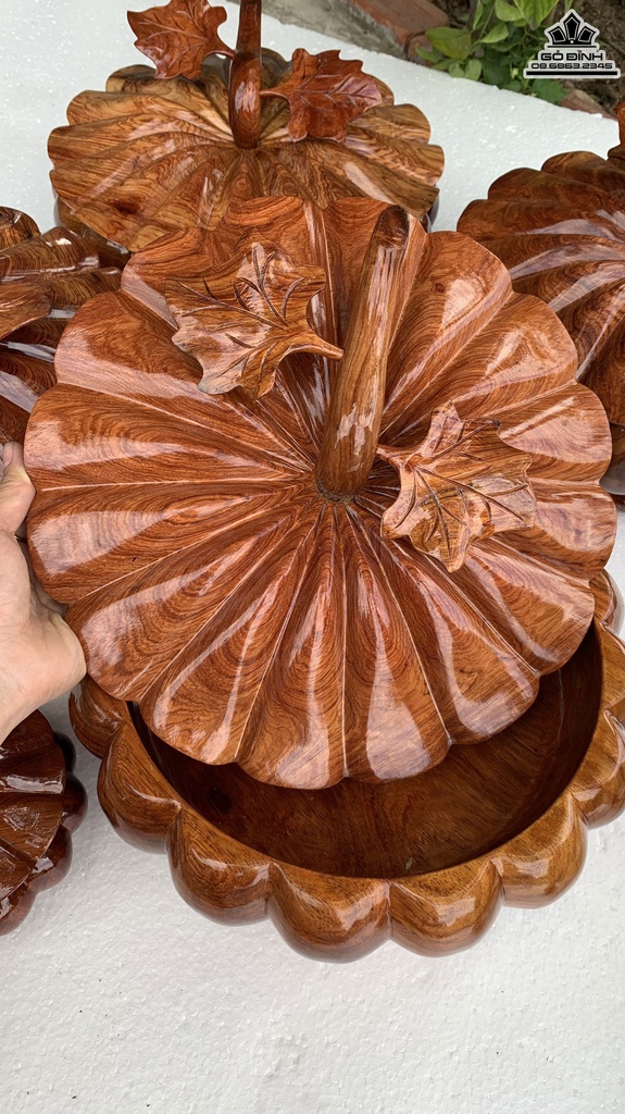Khay Bí Gỗ Hương Cao 18 Ngang 30 (cm)