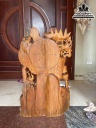 Tượng Phật Di Lặc Ngũ Phúc Gỗ Ngọc Am Nguyên Khối Cao 98 Ngang 55 Sâu 22 (cm)