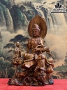 Tượng Phật Bà Quan Âm Gỗ Sưa Cao 38 Ngang 25 Sâu 23 (cm)