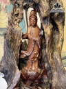 Tượng Quan Âm Gỗ Hương Việt Cao 79 Ngang 48 Sâu 46 (cm)