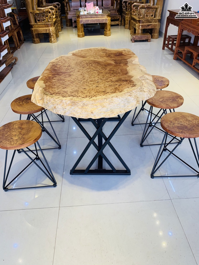 Bộ Bàn Ghế Gỗ Nu Ngọc Am Cao 77 Ngang 134 Sâu 75 (cm)
