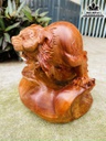 Tượng Hổ Phong Thủy Gỗ Hương Cao 26 Ngang 32 Sâu 25 (cm)