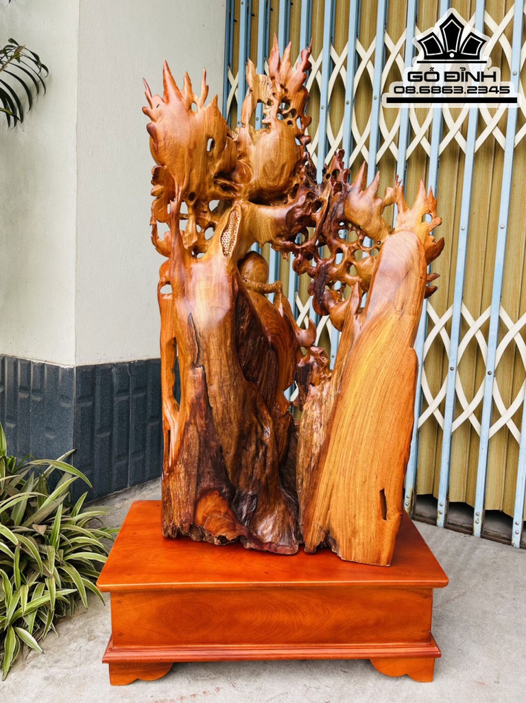 Tượng Ông Thọ Gỗ Hương Cao 92 Ngang 50 Sâu 25 (cm)