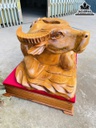 Tượng Trâu Phong Thủy Gỗ Hương Cao 32 Ngang 70 Sâu 38 (cm)