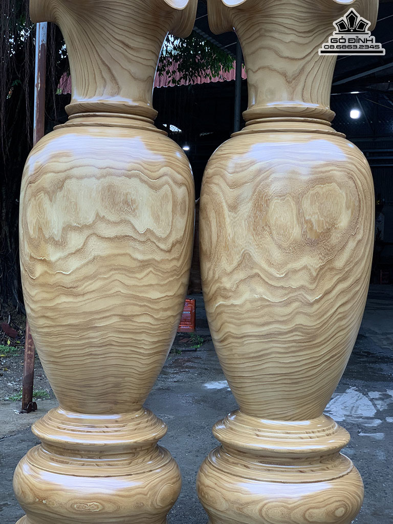 Lục Bình Gỗ Cẩm Vàng Cao 190 Đường Kính 57 (cm) Đôi Số 9