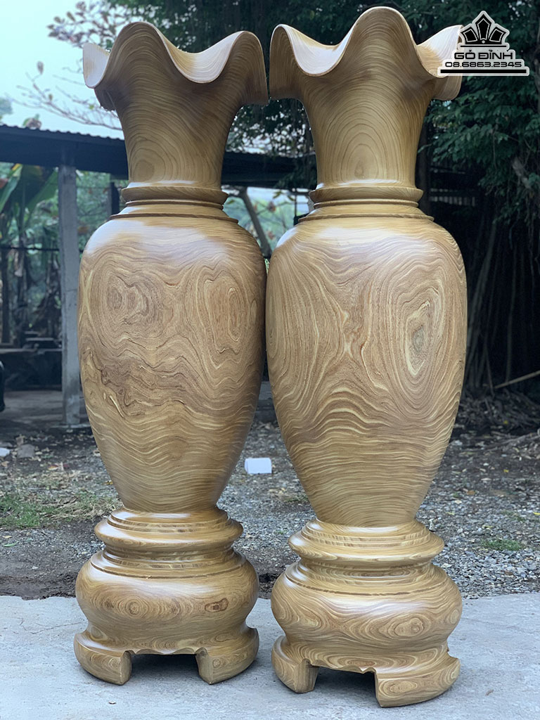 Lục Bình Gỗ Cẩm Vàng Cao 190 Đường Kính 59 (cm) Đôi Số 86