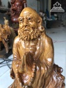 Tượng Đạt Ma Sư Tổ Gỗ Lũa Bách Xanh Cao 45 Ngagn 16 Sâu 20 (cm)
