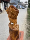 Tượng Sư Tử Gỗ Hương Cao 80 Ngang 40 Sâu 24 (cm)