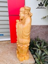 Tượng Thần Tài Gỗ Pơ Mu Cao 68 Ngang 28 Sâu 18 (cm)