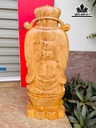 Tượng Thần Tài Gỗ Pơ Mu Cao 68 Ngang 28 Sâu 18 (cm)