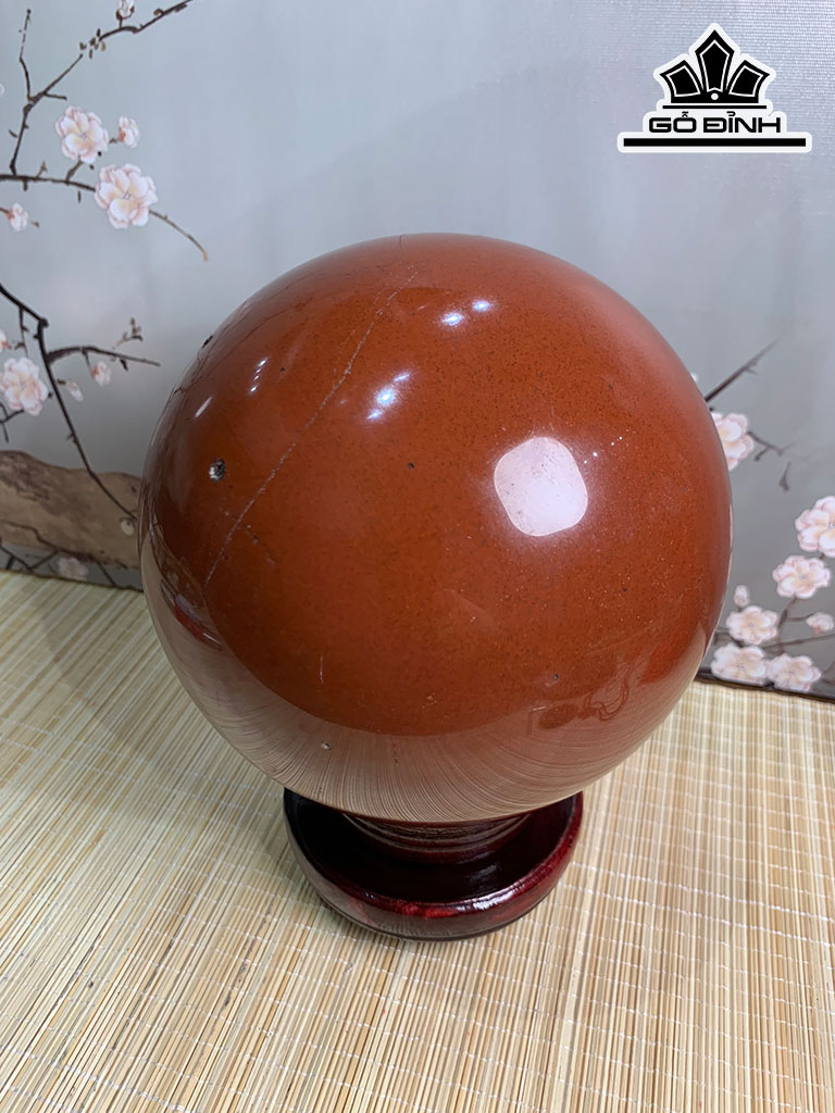Bi Cầu Đá Ngọc Bích Đỏ Đường Kính 13,9 (cm) 4,1kg