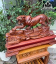 Tượng Báo Săn Mồi Gỗ Cẩm Cao 30 Ngang 51 Sâu 13 Kỷ Cao 9 (cm)