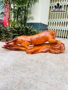 Tượng Hổ Phong Thủy Gỗ Hương Cao 28 Ngang 81 Sâu 25 (cm)
