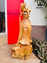 Tượng Ông Thọ Gỗ Hương Cao 70 Ngang 26 Sâu 22 (cm)