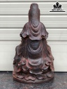 Tượng Phật Bà Quan Âm Gỗ Trắc Cao 28 Ngang 15 Sâu 13 (cm)