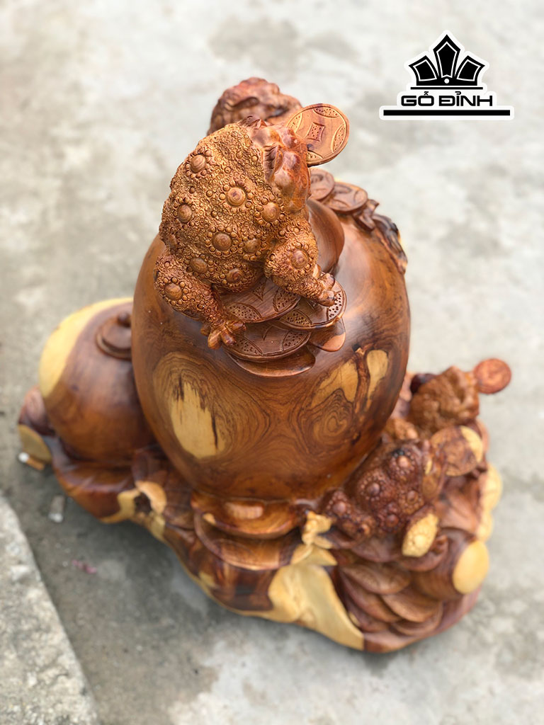 Tượng Thiềm Thừ Gỗ Hương Cao 58 Ngang 58 Sâu 58 (cm)